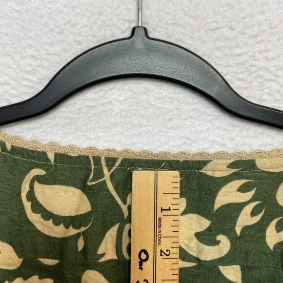 VINTAGE Gap Blouse Womens L Green Dolmal Sleeves Floral Wrap Y2K - Picture 11 of 11